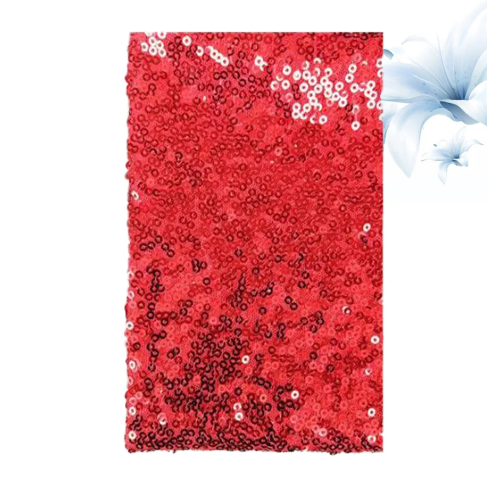

3Mm Shiny Sequin Fabric 135X100Cm Red For Diy Dress Tablecloth Curtain Backdrop Headband Craft Material Sequin Cloth