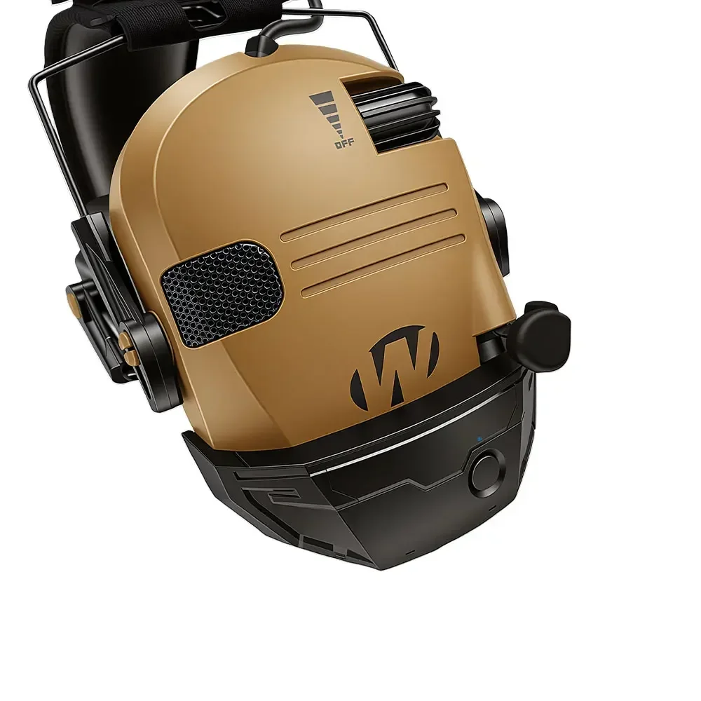 Professionelles Headset mit Geräuschunterdrückung und kabellosem Bluetooth, taktischer aktiver Gehörschutz gegen Lärm beim Schießen. – Detail 6