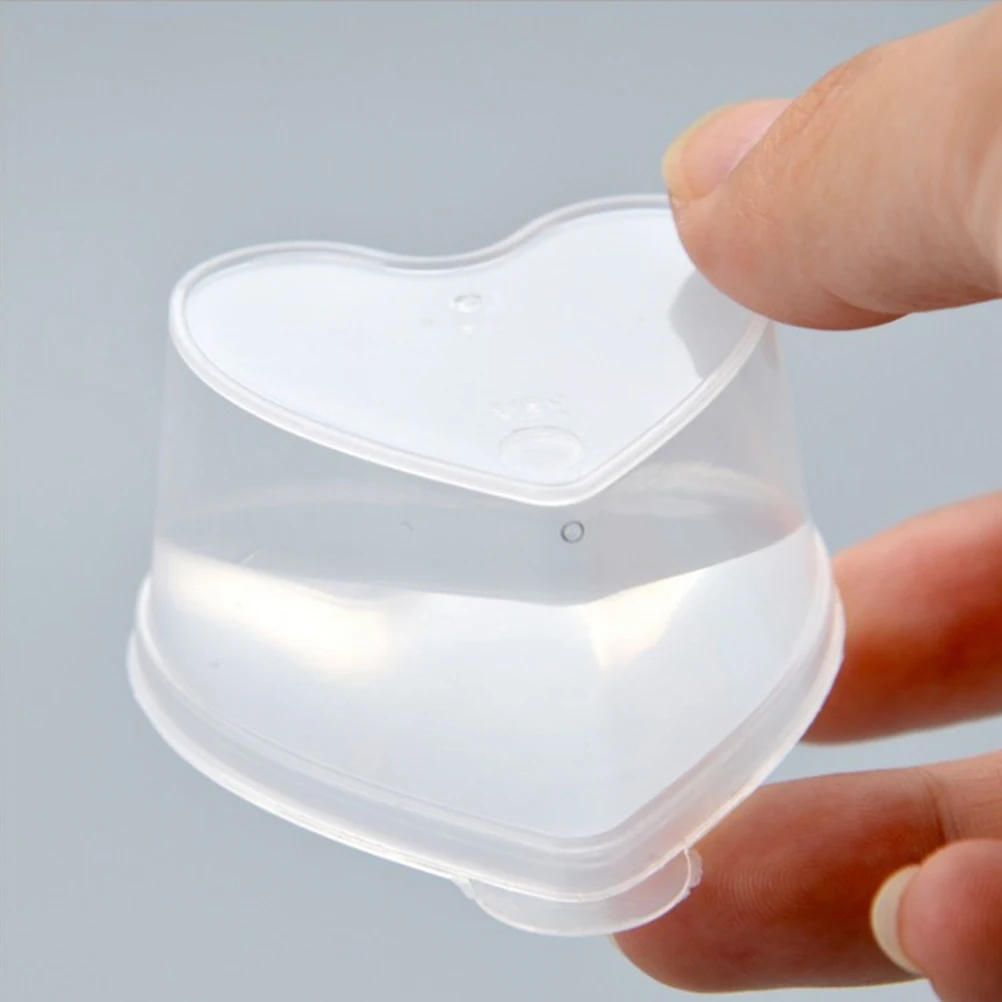 

50 PCS Love Packaging Box Heart Shaped Clear Bin Plastic Container Small Boxes with Lids Manicure Containers
