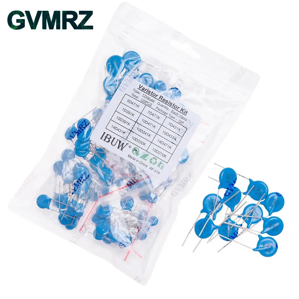 120 قطعة 12 قيمة طقم المقاوم المقاوم 5D471K 7D471K الخ. حزمة DIP لمشاريع الحماية من زيادة التيار