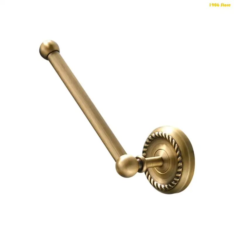 U1JB Simple Elegant Copper Toilet Paper Stand Wall Mounted Toilet Paper Holder Round Base Design for Modern Homes & Office