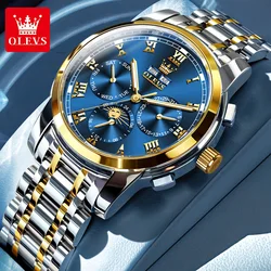 OLEVS Moon Phase Automatic Watch for Men Multifunctional Luxury Brand Business Watch Classic Roman Dial Men's Mechanical Watch