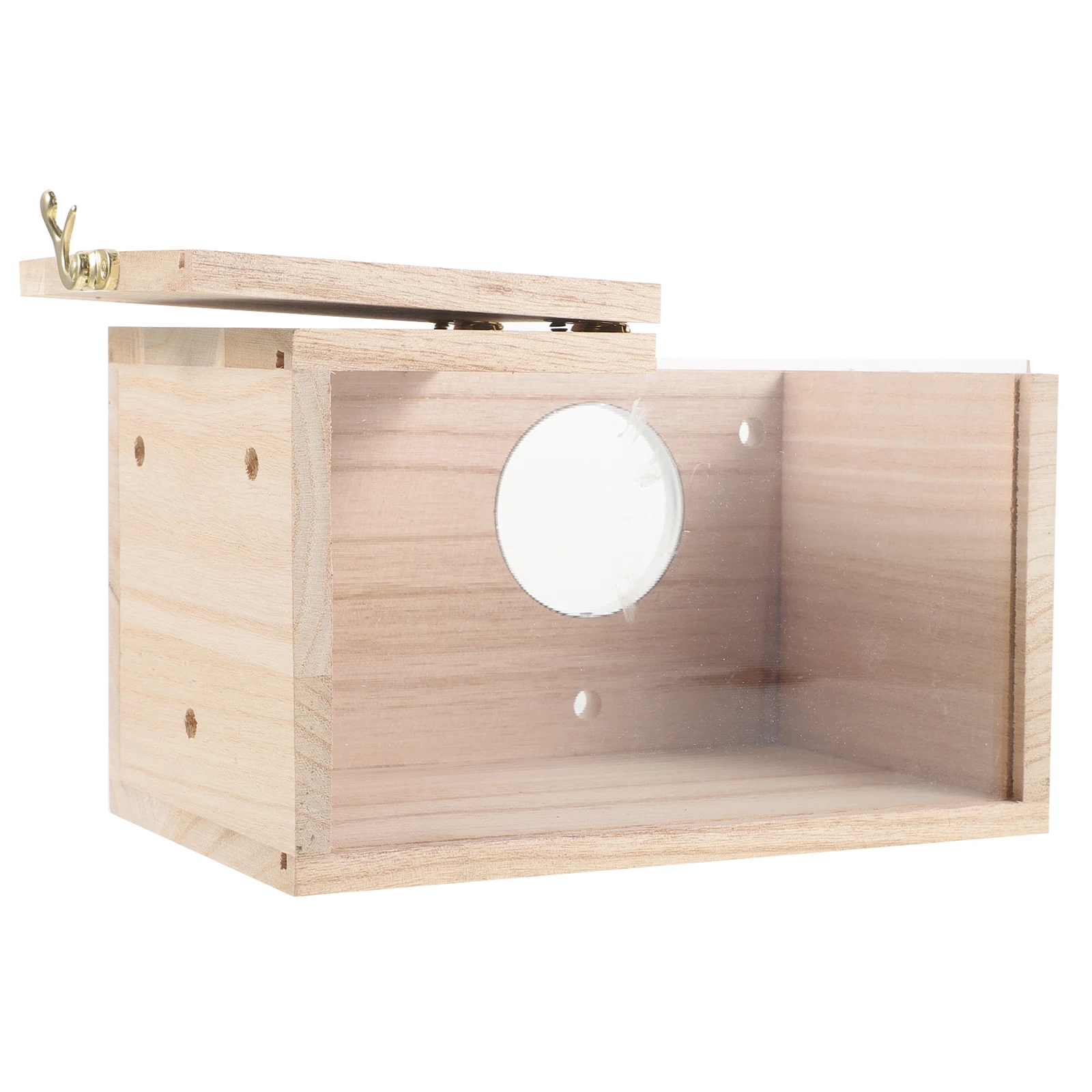 

Wooden Bird House 12x12x19.5cm Parakeet Breeding Safe Natural Habitat Small Parrots Cockatiel Nesting Box Garden Decor Pet Birds
