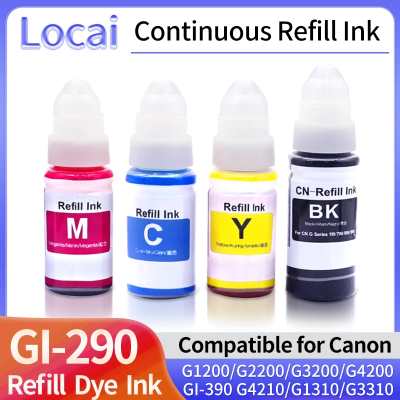 GI-290 GI-390 690 Bottled Ink Refill INK for Canon PIXMA G1200 G2200 G3200 G4200 G4210 G1310 G3310 G2600 G3600 G3610 G4600 G4610