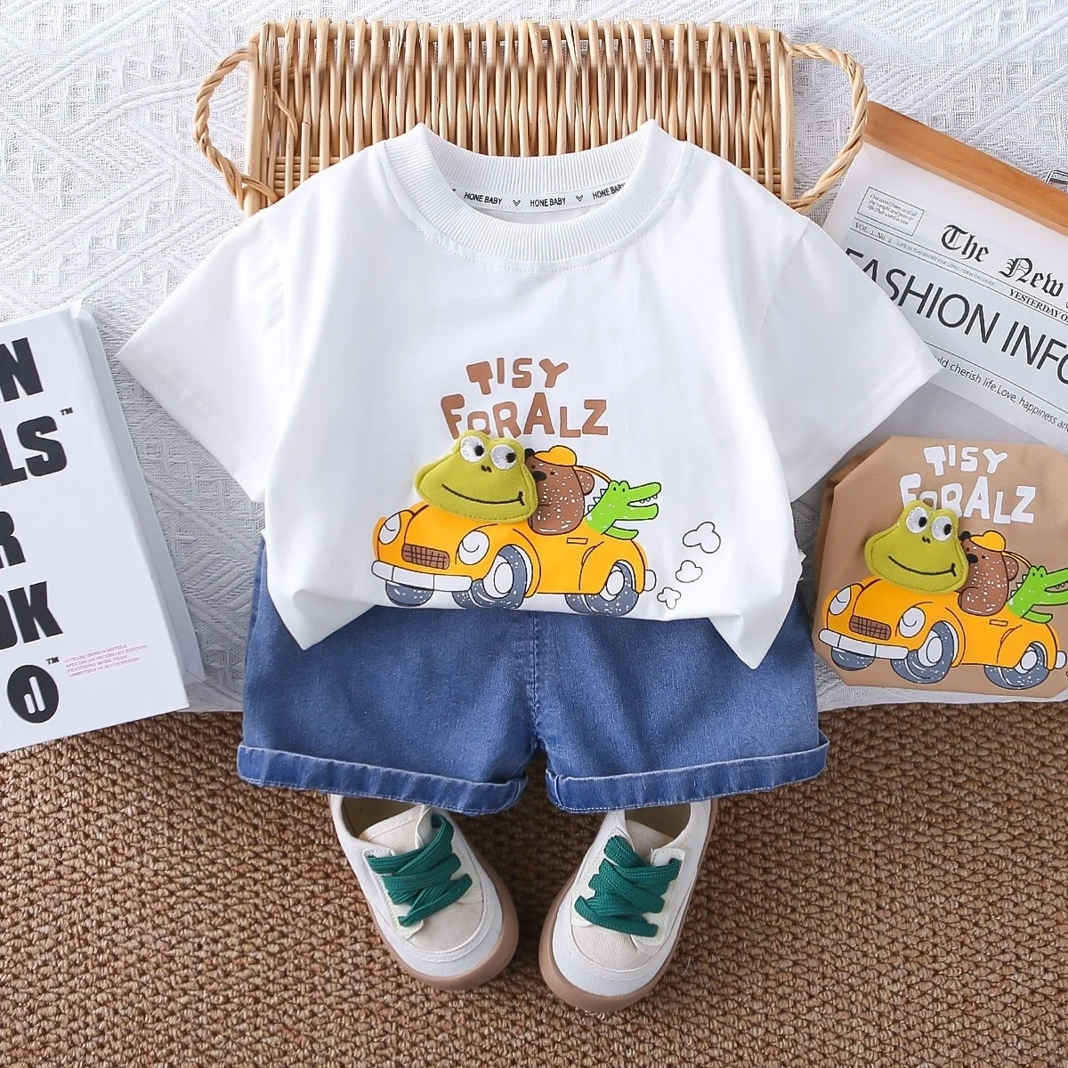 Summer Clothing Essentials - Baby Boy 2PCS Cartoon Outfit 3D