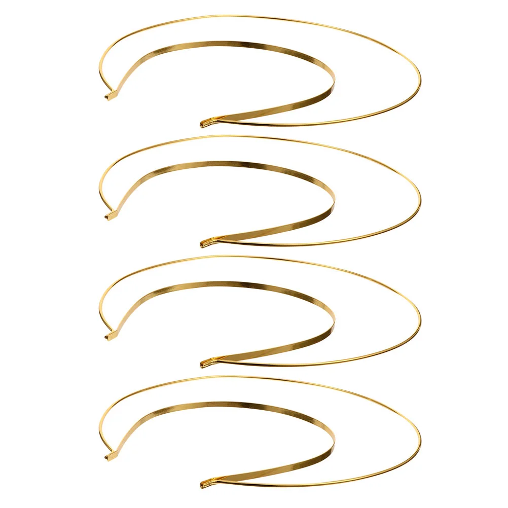 

4 Pcs Gold Hair Accessories Crown Headband Decorative Female Hoops Golden Festival DIY Party Bride