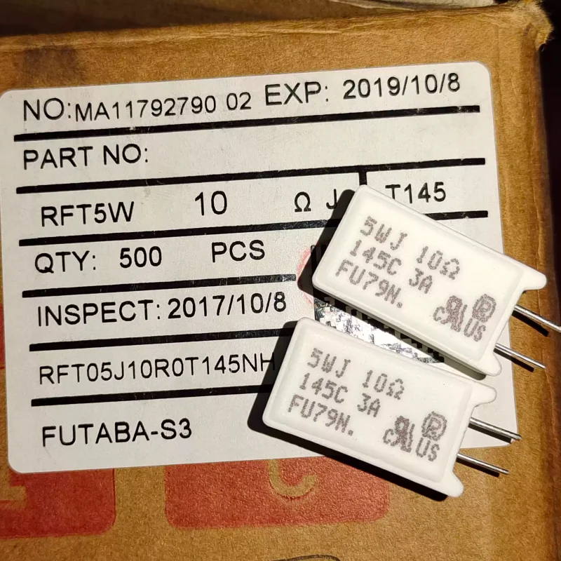 10-100pcs FUTABA Fukushima Dual Feather Non Inductive Cement Resistors 5W 10 ohms 10 Ω J 145 ℃ Temperature Cement Resistors