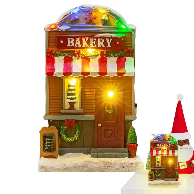 

Christmas Village Houses Lighted Christmas Town Houses Light Up Winter Village With Music Decorative Resin Table Centerpiece