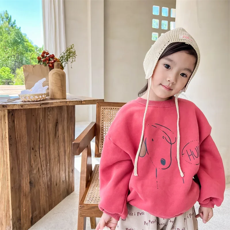 

Baby Fashion Winter Clothes Top Kids Long Sleeve Warm Sweatshirts Boys Girls Cute Cartoon Pullover Children Thick Cotton Clothes