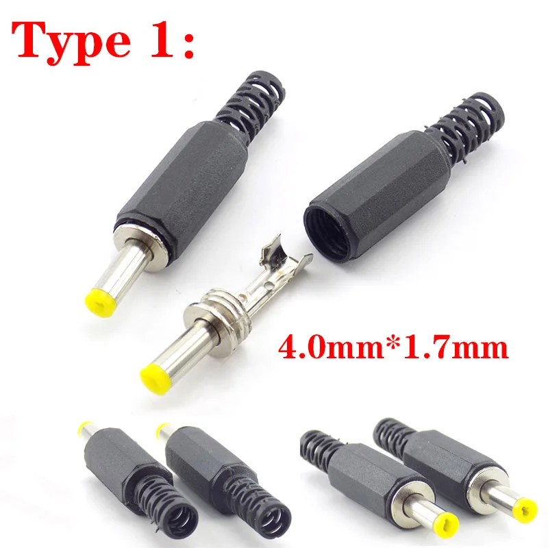 DC Plug Male Female RCA Adaptor Terminals DIY Wire Cable Electrical Socket Outlet Power Adapter 3.5-5.5mm Jack Connector 5pcs SW