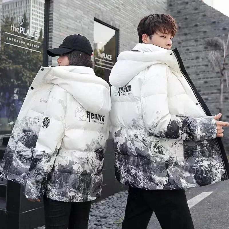 Winter Mens Down Jacket High-quality Couple Thicken Warm Outdoor Windproof Hooded Parkas Male Winter White Duck Down Coats 3XL