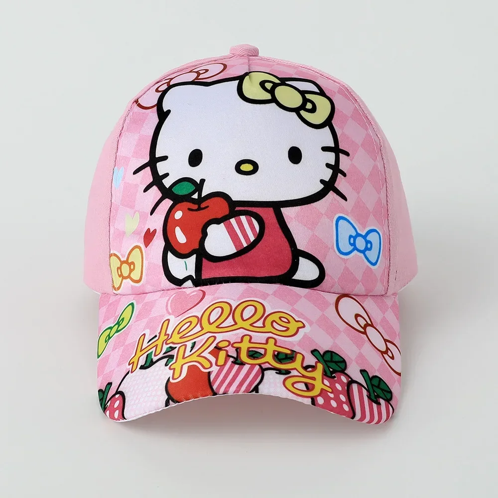 New Kuromi Hello Kitty Sanrio Baseball Cap Student Outdoor Sports Sunscreen Sun Hat Printed Breathable Adjustable Children Ca