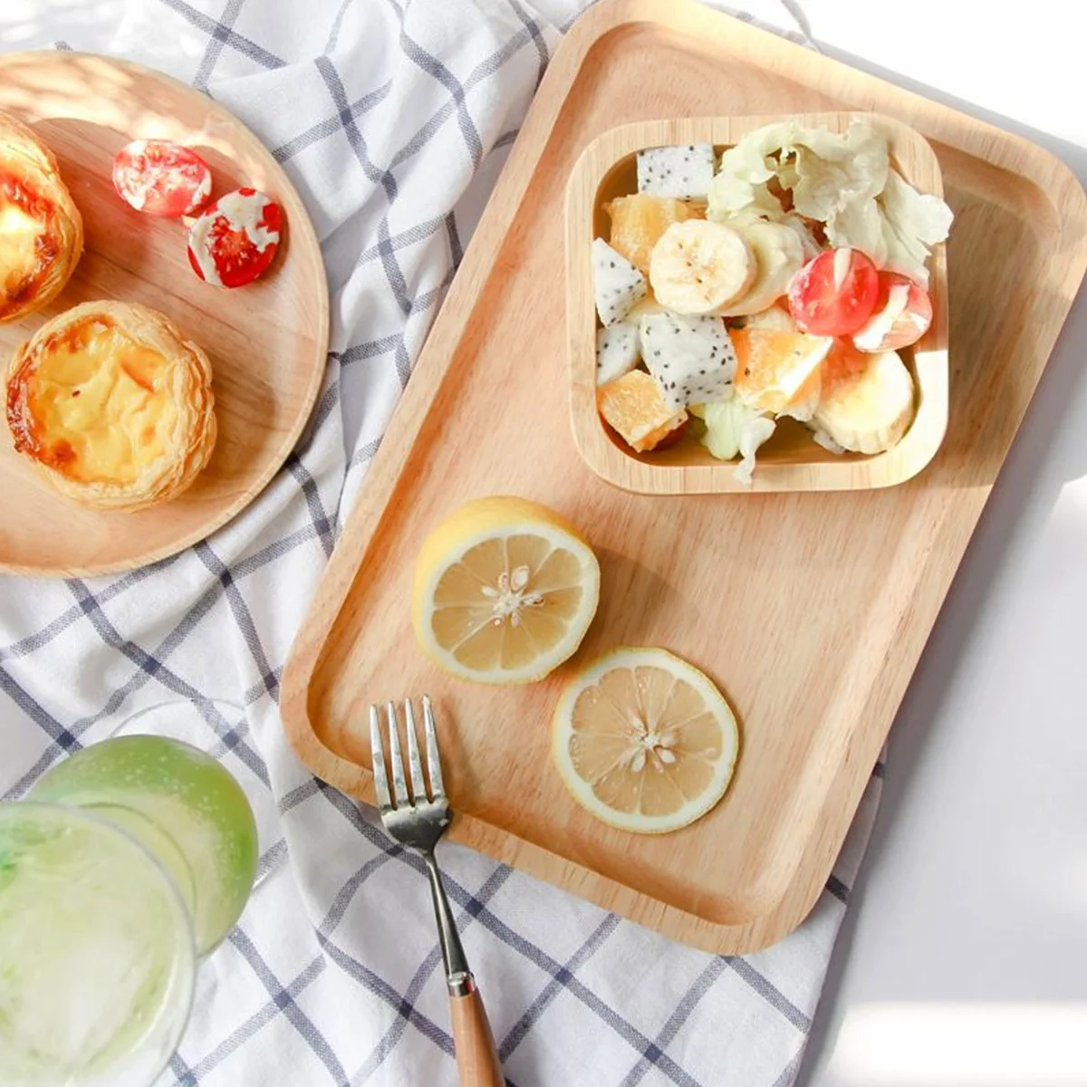 

Деревянная квадратная миска для фруктового салата, резиновая древесина, 15 см, контейнер для овощных приправ, миски для риса для домашнего ресторана