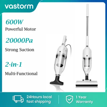 Vastorm R7 Corded Vacuum Cleaner 600W 20Kpa Powerful Suction Household Handheld Stick Vacuum Portable 3 in 1 Lightweight Cleaner 5M Long Cable Bagless Upright Vacuum for Hardwood Floor Carpet Pet Hair Cleaning