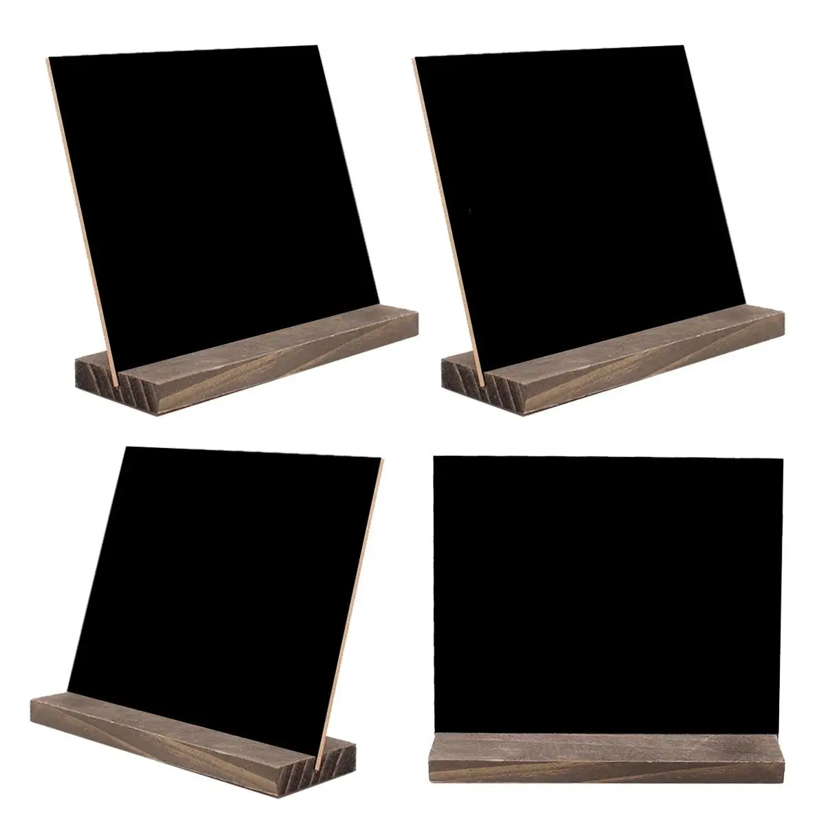 

4Pcs DoubleSidedBlackboard MiniWritingBoard Base Bedroom LivingRoom Kitchen Garden Party Wedding Decor Notes Messages Bamboo