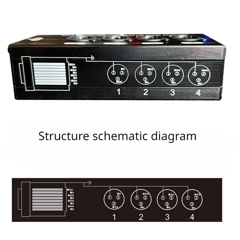 

1Pair 4-Channel 3-Pin XLR Audio and DMX over Network Cable Extender, DMX512 Network Signal Extender 1 Male+1 Female