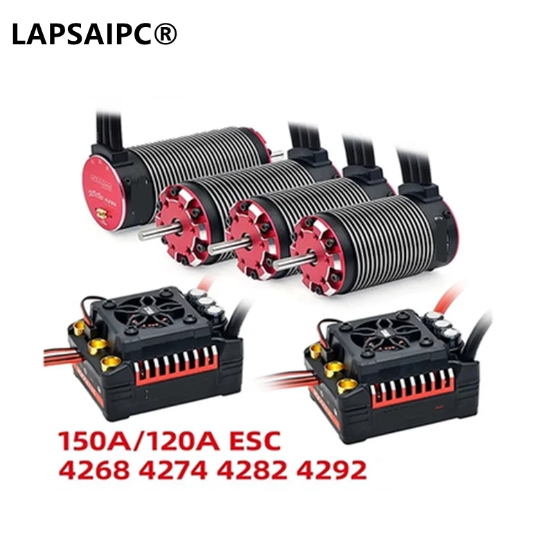 Lapsaipc for Rocket-RC Brushless Motor and ESC Combo 4268 150A 120A for 1/8 1/7 RC Car Supersonic V2 Motor 4268 4274 4282 4292