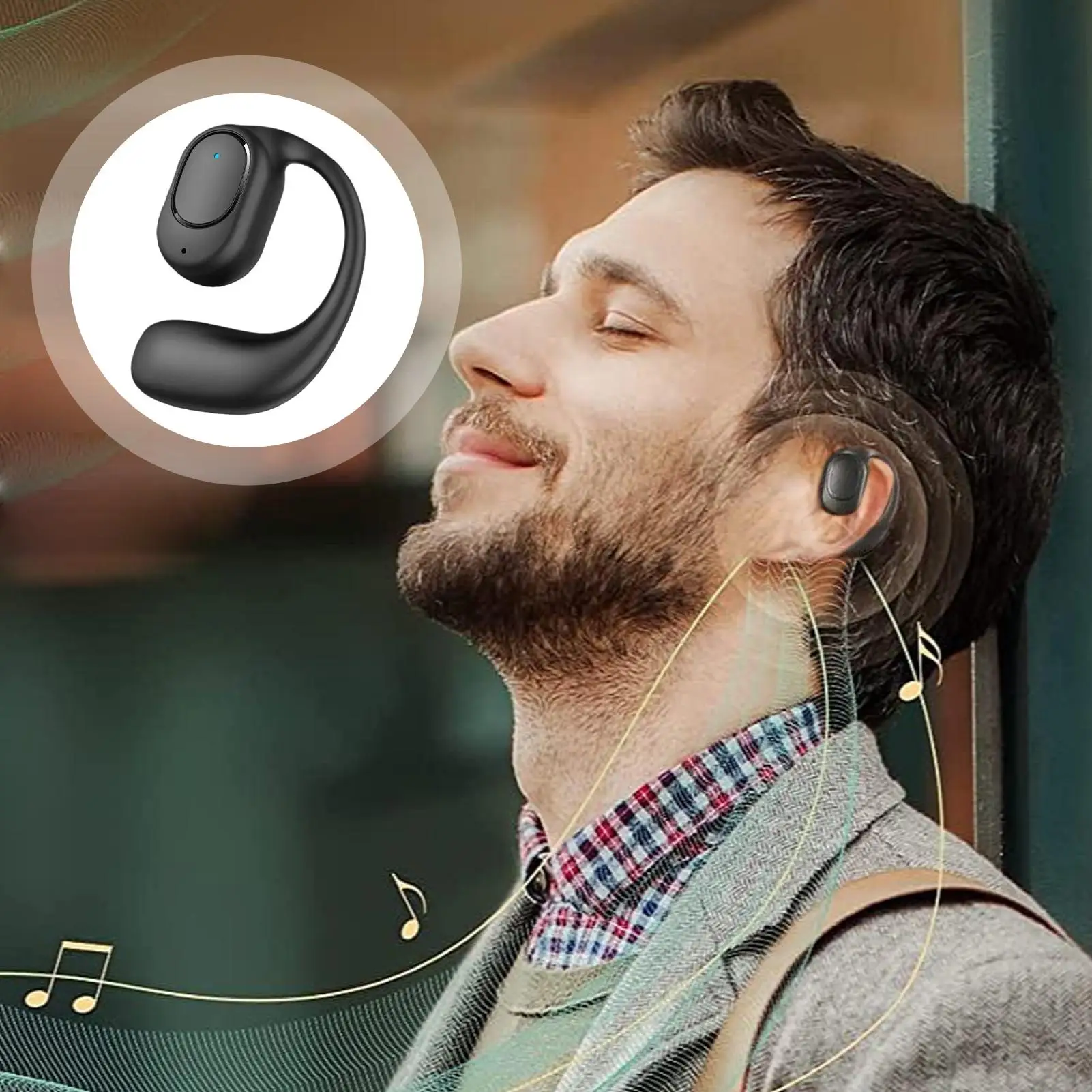 Over Ear Headphone Wireless Sports Earbud Open-Ear Long-Lasting Battery Earphone for Running Cycling Driving Business Trips