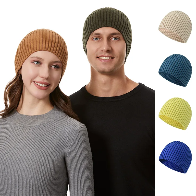 Cappello a bordo dritto Berretto in maglia elastica Berretto monopezzo Comodo berretto che copre le orecchie per la vita quotidiana Ciclismo invernale