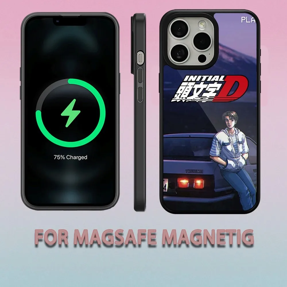 Bilibili Anime AE86S InitialDS  Phone Case For iPhone 15 14 13 12 11 Pro Max Plus Magsafe Magnetic Wireless Charging Cover