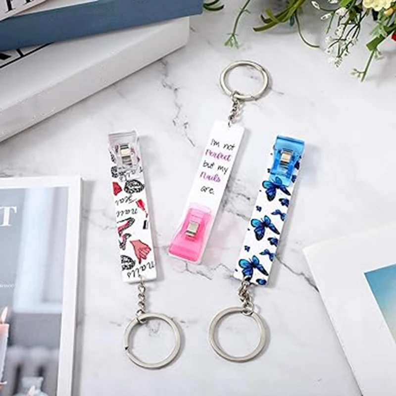 12 Uds Clips para tarjetas tarjeta sin contacto tarjeta bancaria de débito acrílico para llavero Extractor de tarjetas de uñas con extractor de tarjetas, fácil de usar