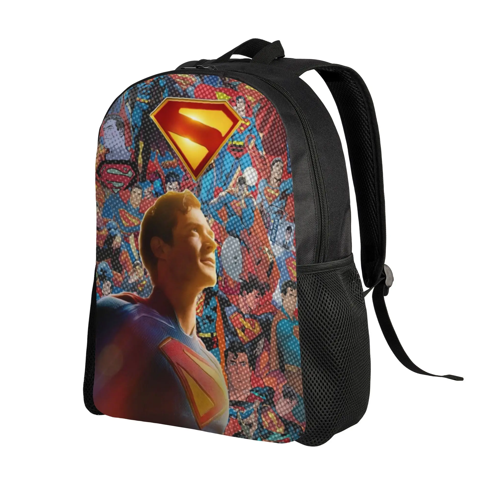 Back to school season Superman Comic Collage Hero Portrait Rucksack  College Student Snack Storage Backpack