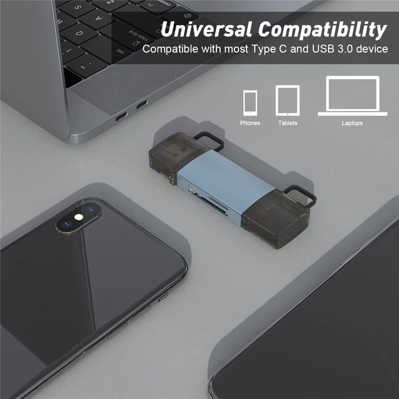 Superior-USB3.0 USB-C Card Reader Adapter SD4.0+TF4.0 Memory Card Reader OTG Adapter High-Speed Transmission Accessories