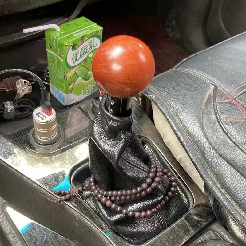 Metal shift knob peach wood color car aluminum alloy shift lever shift lever handle head suitable for universal