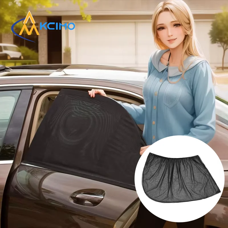 

Эластичная нейлоновая сетка-шторка для заднего окна автомобиля, защита от УФ-излучения и бликов, вентиляционная шторка, 2 шт. сетчатых чехлов для боковых окон авто