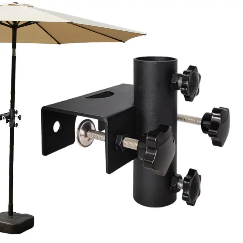 Patio Umbrella Clamp Adjustable Metal Umbrella Stand Portable Heavy Duty Parasol Base For Outdoor Patio Deck Beach Garden Yard