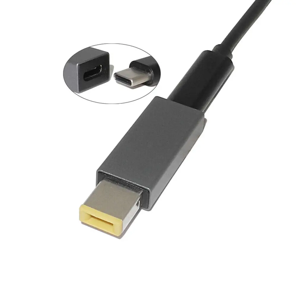 Adattatore PD 1Pc convertitore di punta adattatore per Laptop quadrato da USB tipo C a 10*6mm per Laptop Lenovo 90W o inferiore con punta quadrata cc