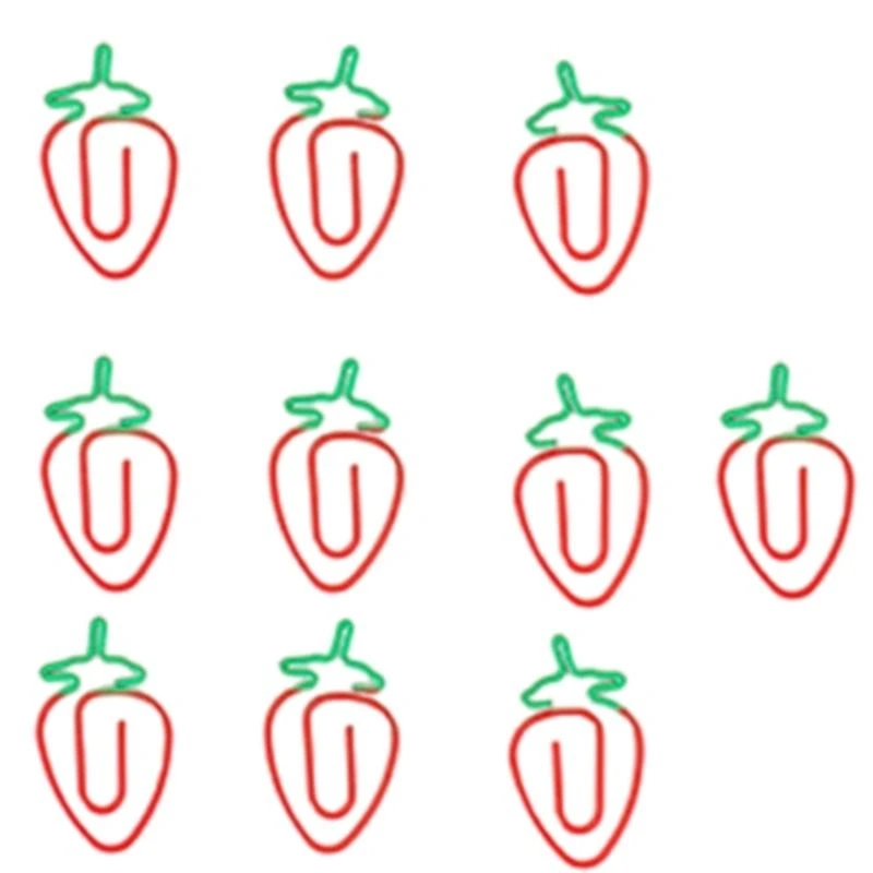 10pcs Adorável clipe papel forma variada clipes papel engraçados clipe marcadores forma frutas para o