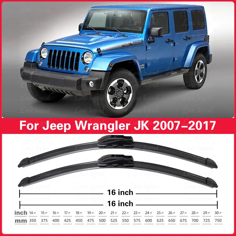 

For Jeep Wrangler JK 2007-2017 Car Wiper Blades Front Window Windscreen Windshield Wipers Car Accessories 2008 2009 2015 2016