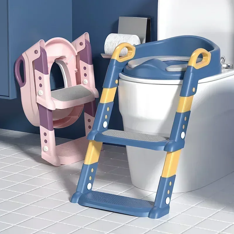 

Children's Toilet Step Bathroom Baby Toilet Seat Stand Household Foldable Grab Bars Children's Toilet Seat Auxiliary Step Stand