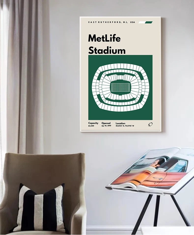 الحد الأدنى منتصف القرن كرة القدم الحديثة NFL الملصقات NRG ملعب يطبع حائط لوح رسم صورة فنية ديكور المنزل غرفة نوم مكتب