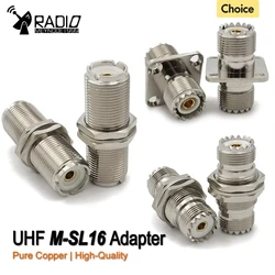 PL259 UHF to UHF Female Jack Straight 4-Hole Flange Panel Chassis Mount SO239 Female bulkhaed RF adapter connector Copper Brass