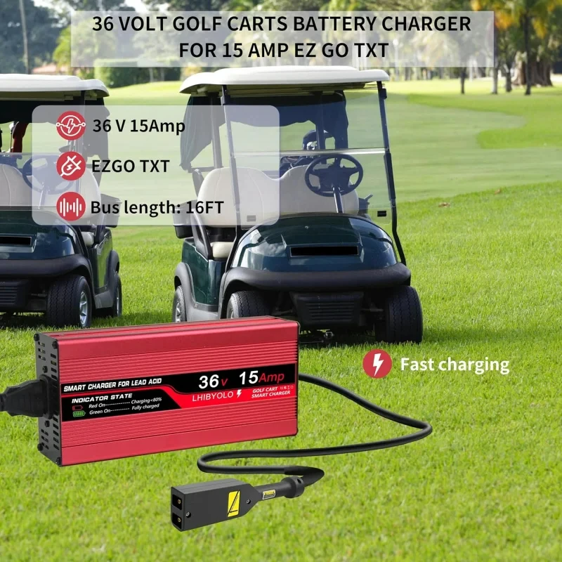 AQ36 Volt Carts Charger for 15 AMP EZ GO ,with Type EZGO TXT Plug,6-10 Hour Full ,Golf Cart Battery Charge