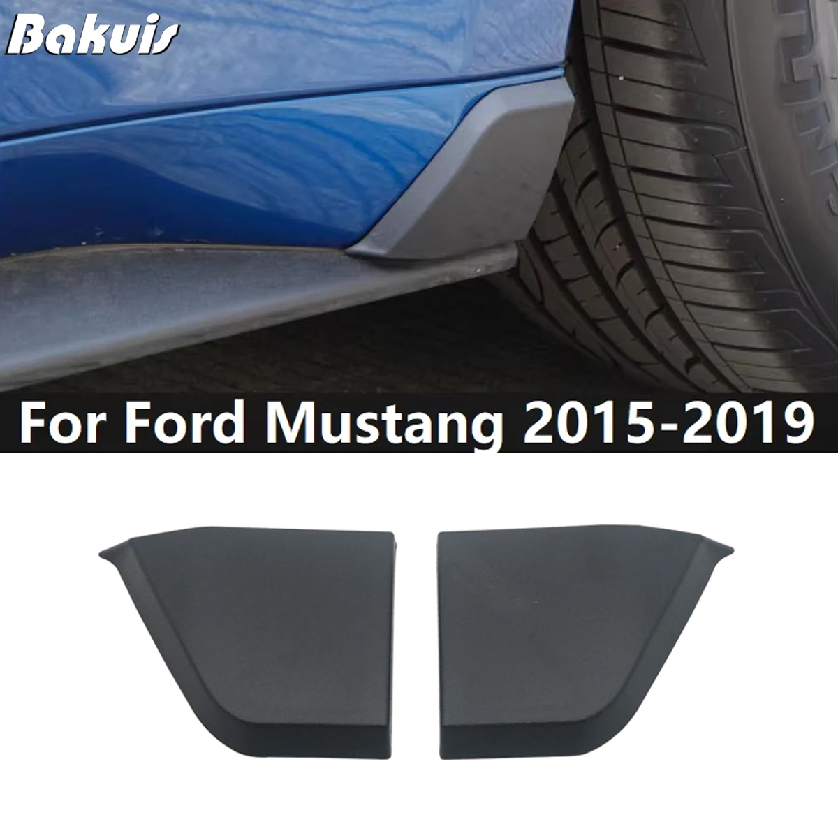 

2 Pcs Car Side Skirt Spoiler Car Wings Splitter for Ford for Mustang GT V6 2015-2019 Black