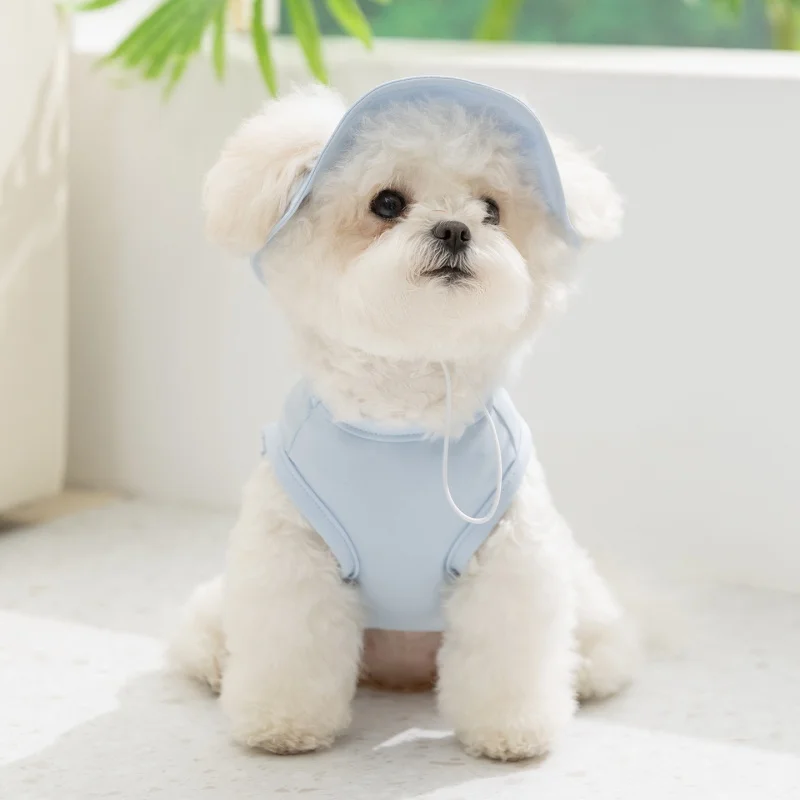 Dog and cat UV protection vest ice silk fabric outdoor sun-protective with hood breathable mesh summer outdoor pet clothing