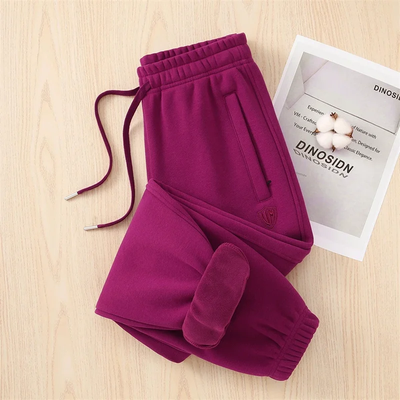 

Осень-зима, хлопковые флисовые спортивные штаны, женские спортивные повседневные брюки, утепленные теплые прямые брюки, женские шаровары для ног