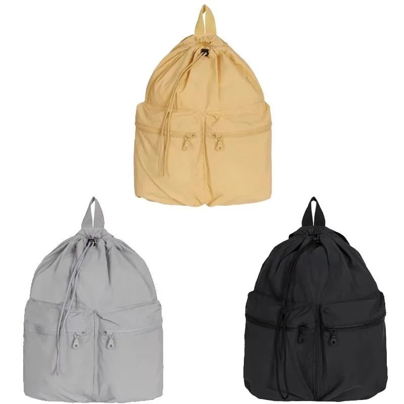 

Korean Fashion Nylon Backpacks Women Popular Drawstring School Bag Canvas Potability Pockets Rucjsack Autumn Bolsa Сумка