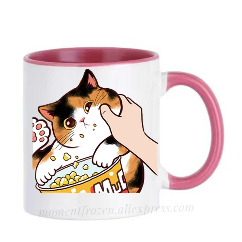 Kawaii Owl Cups Lovely Cat Mugs Cute Kitten Coffee Mugen Drinkware Teaware Coffeeware Friend Gift Home Decal Beer Whiskey Mokken