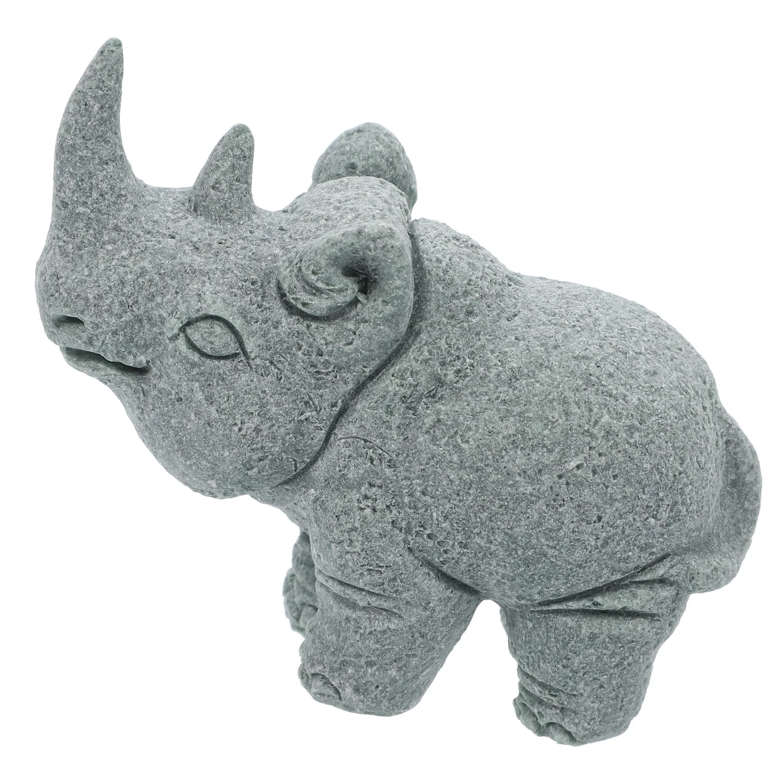 

Animal Figurines Stone Aquarium Decoration Small Rhino Statue For Fish Tank Decor Ornaments Landscape Centerpiece Pets