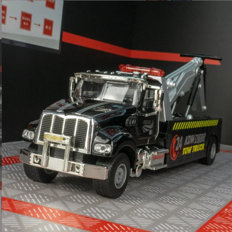 

New Alloy Traffic Road Rescue Car Model Diecast Metal Engineering Trailer Truck Wrecker Crane Car Model Simulation Kids Toy Gift