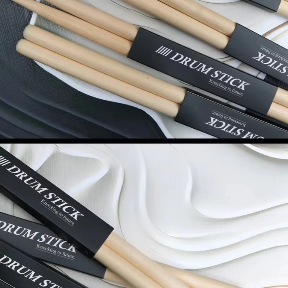 1 Pairs Elegant 5A Maple Drumsticks 7A Sturdy Drum Mallets Maple Wood Log Color Drum Sticks Practice