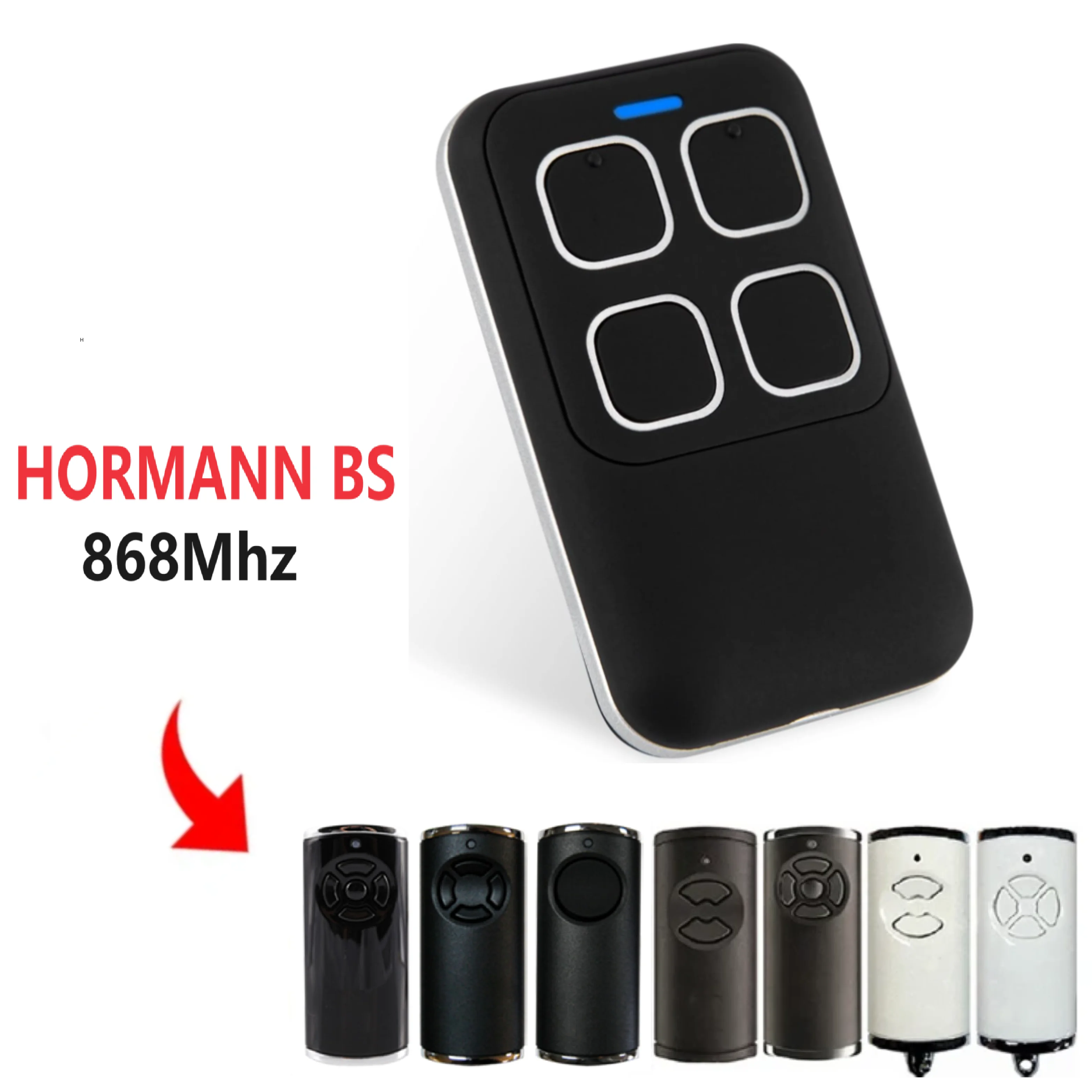 Hornmann BS รีโมทคอนโทรลโรงรถ868MHz ใช้ได้กับ HSE1 HSE2 HSE4-868-BS HS4 HS1สีดำ HS5เครื่องส่งสัญญาณแบบใช้มือถือ