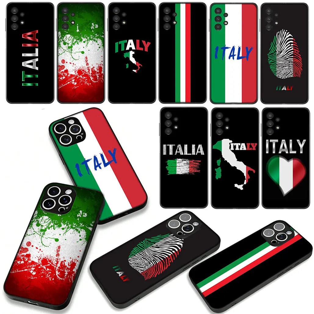 Чехол для телефона с национальным флагом Италии и Италии для Apple iPhone 16 15 14 11 Pro Max SE2 XR 7 8 Plus 16E SE 2022 12 14+ 16+ Корпус
