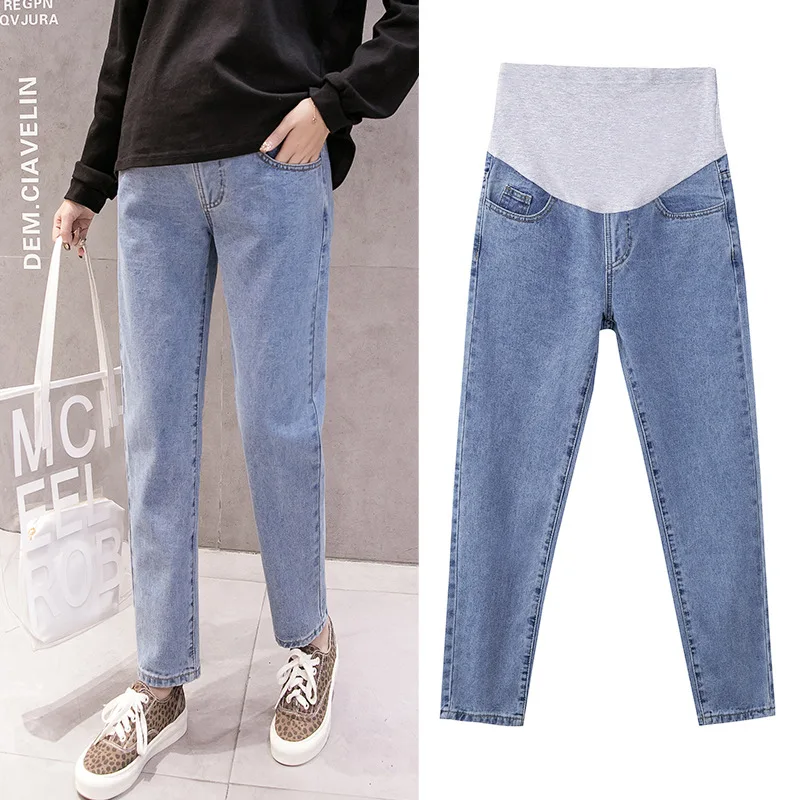 

Pregnancy Abdominal Pants Pregnant Jeans Maternity Pants For Pregnant Women Clothes High Waist Trousers Loose Denim Jeans