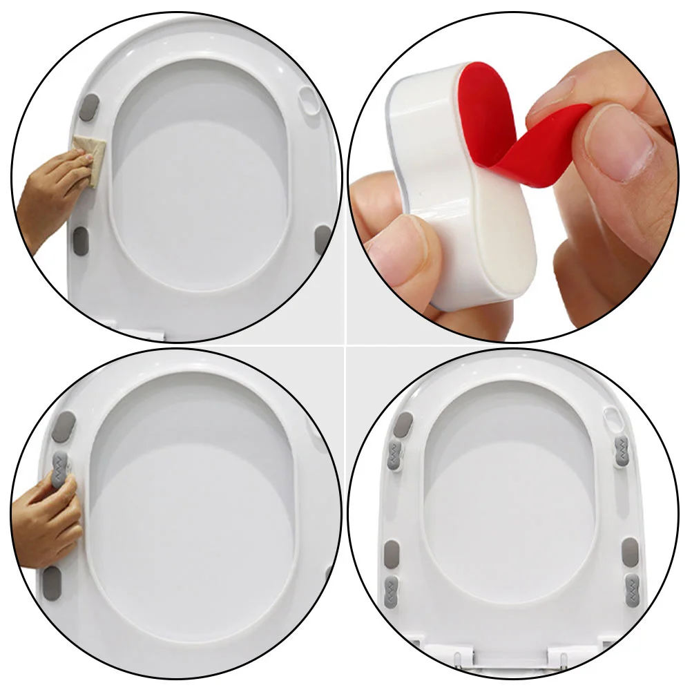 8 Pcs Toilet Seat Gasket Lift Lifter Lid for Bathroom Stop Buffer Bidet Attachment Riser Cushioning Pads Household