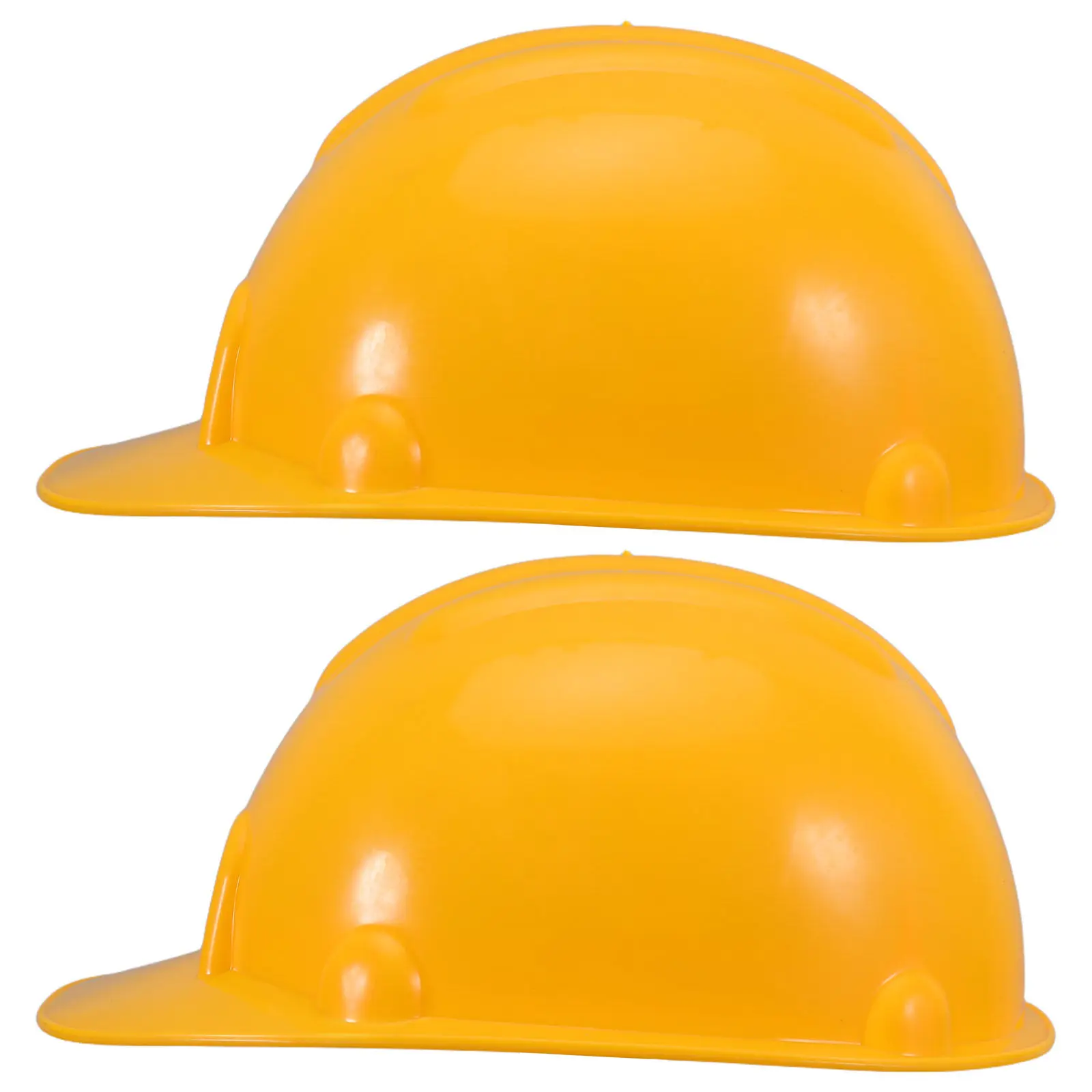 2Pcs Plastic Kids Construction Hard Hat Yellow For Kids Party Favors Toddler Boy Worker Hats Engineer Dress Up